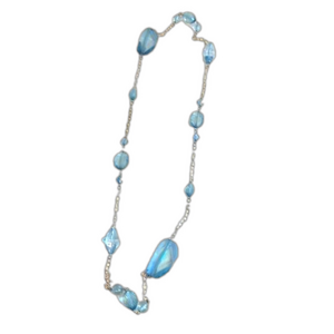 2/$15 blue beaded necklace​​​​​